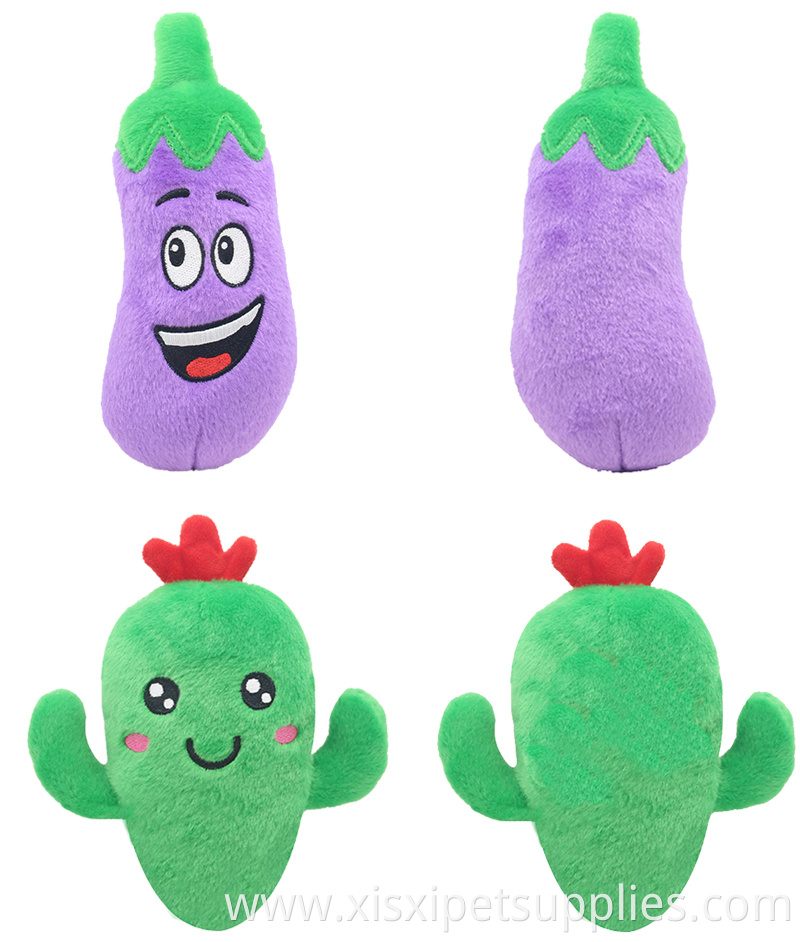 Wholesale Cartoon Eggplant Animal Playing Plush Toy Dog Toy